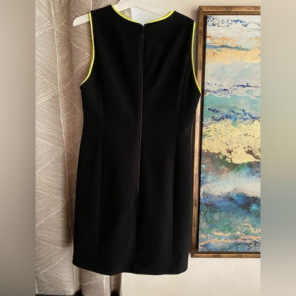Alice + Olivia Colin Sheath Dress Women Size 6 Black Neon Trim Mini Capsule - Picture 6 of 17